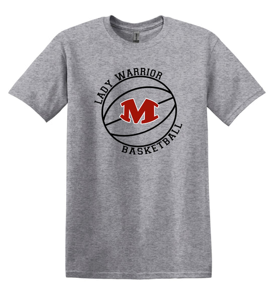 Lady Warrior Basketball Grey Tee